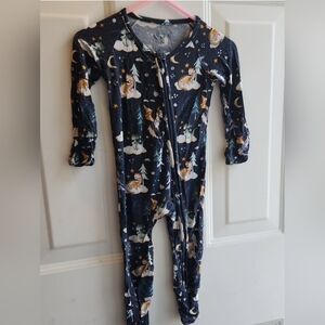 Duck Duck Goose Bamboo Dragon Zippered Romper 3-6m